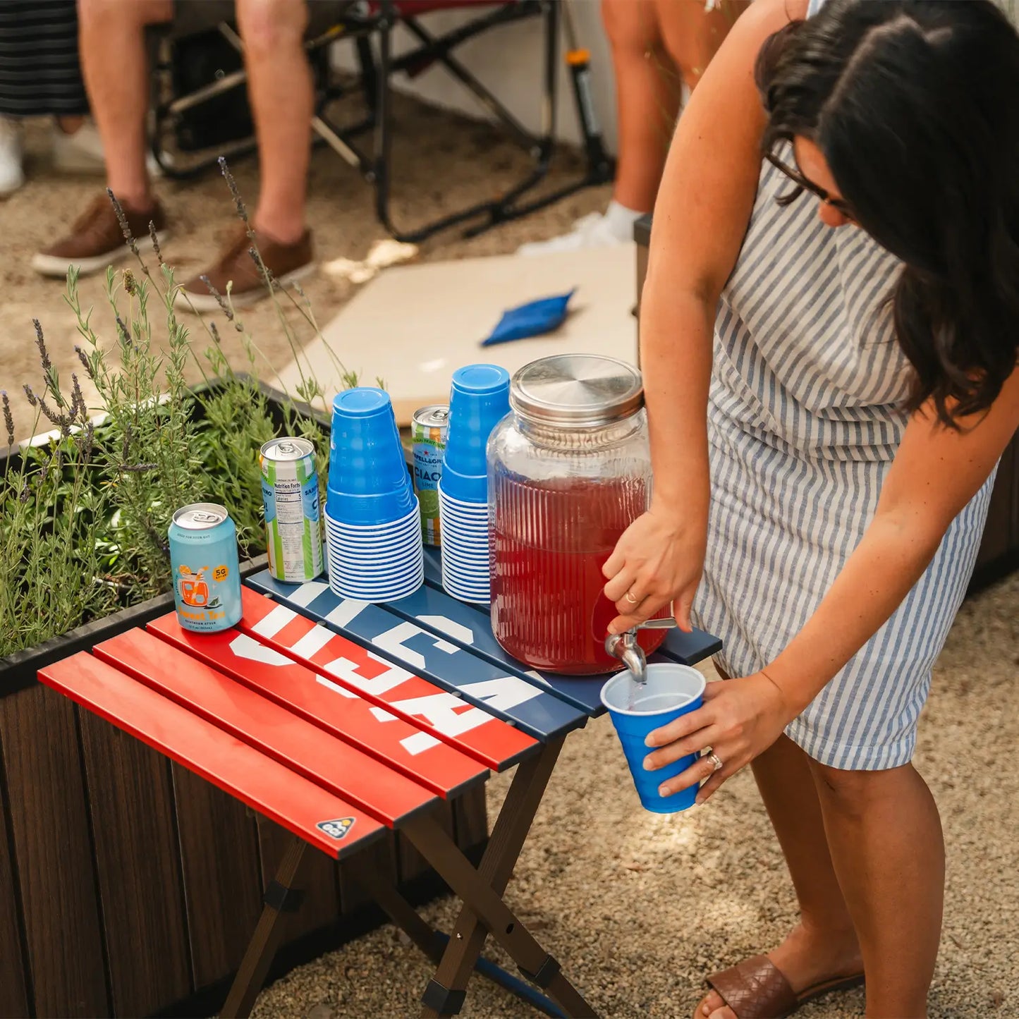Compact Camp Table 20™ - USA Anniversary Deluxe - Outdoor Kitchen Prep