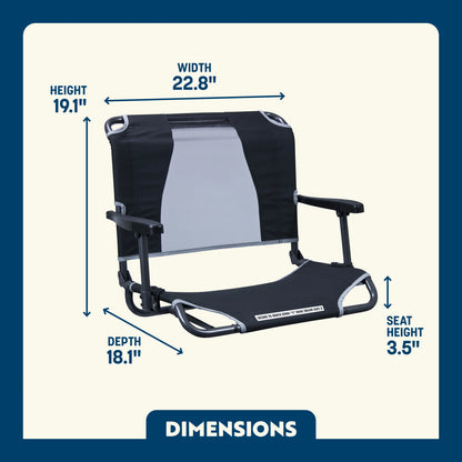 Big Comfort Stadium Chair™ with Armrests - Game Day Choice