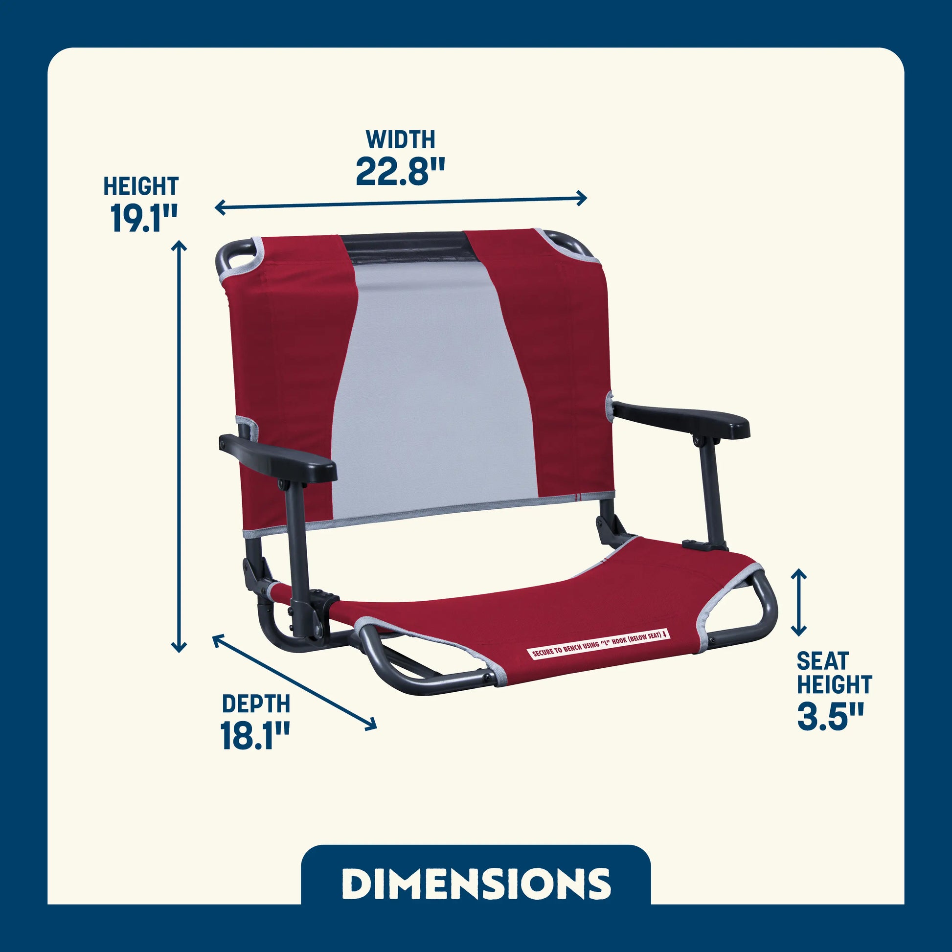 Big Comfort Stadium Chair™ with Armrests - Game Day Choice