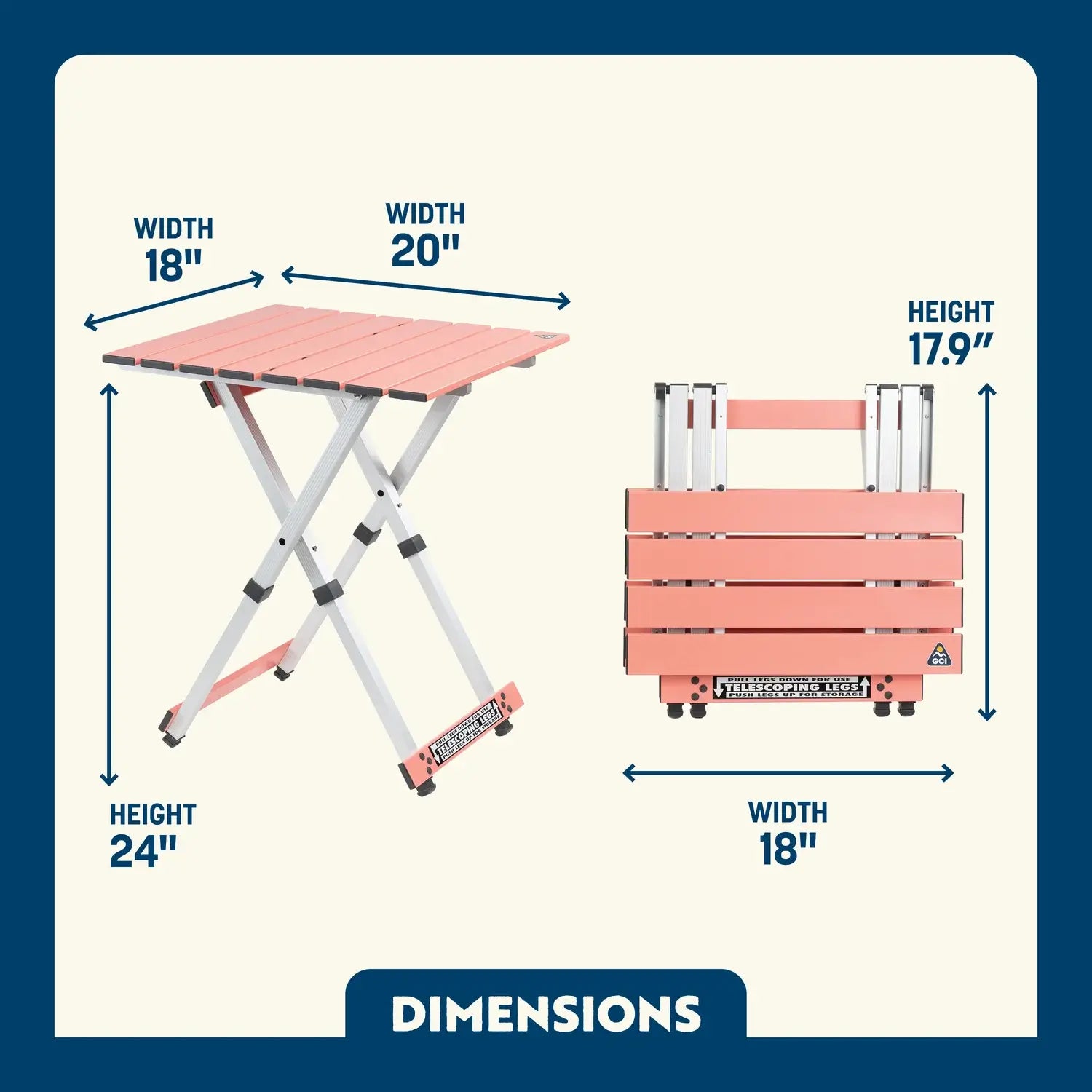 Compact Camp Table 20™ - Patio Meal Ready