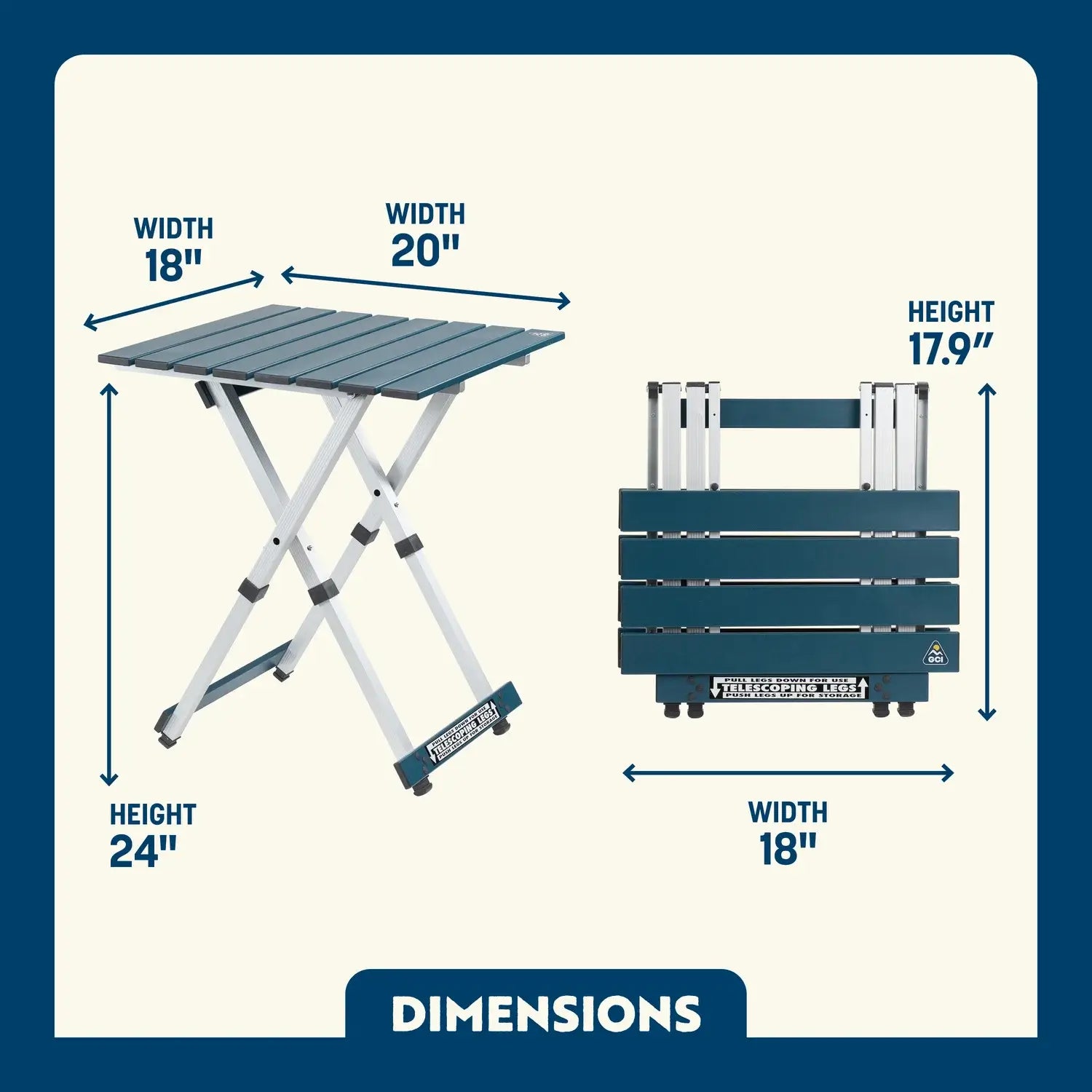 Compact Camp Table 20™ - Patio Meal Ready