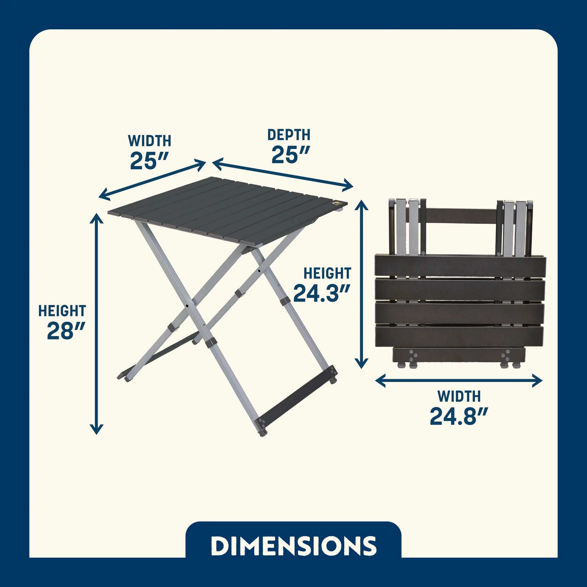 Compact Camp Table 25™ - Tailgate Prep