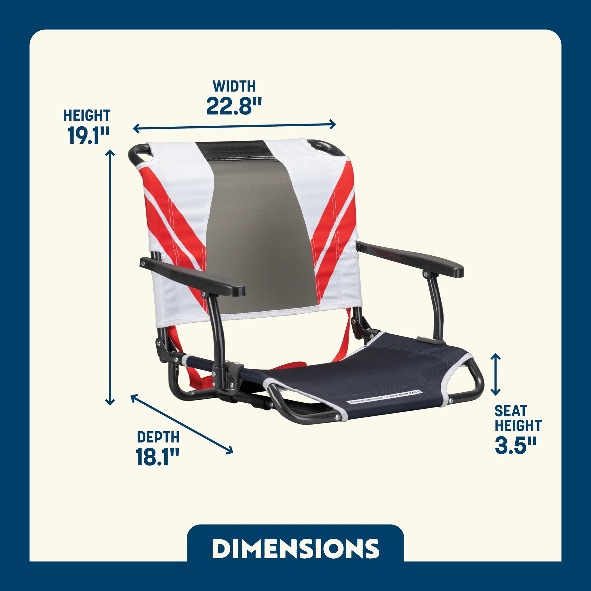Big Comfort Stadium Chair™ with Armrests - Game Day Choice