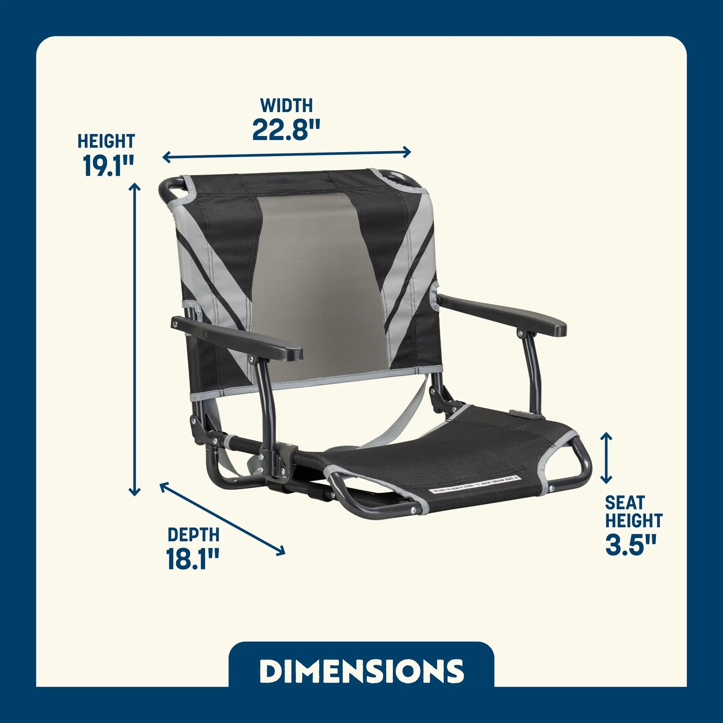 Big Comfort Stadium Chair™ with Armrests - Game Day Choice