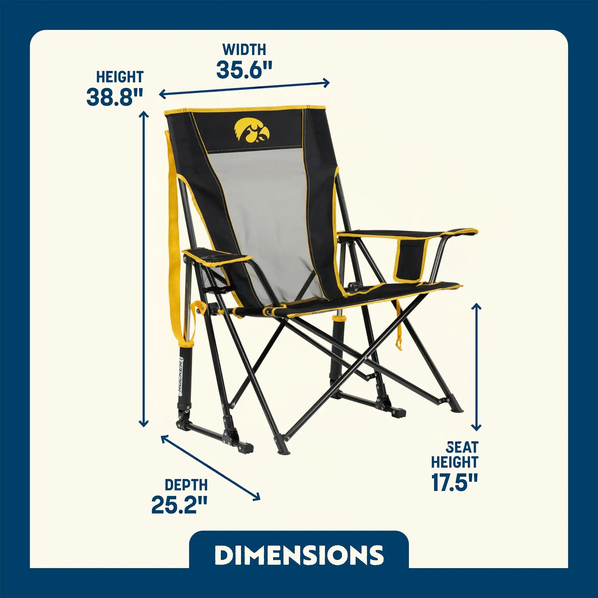 College Comfort Pro Rocker™ - Iowa Hawkeyes - All Star Comfort