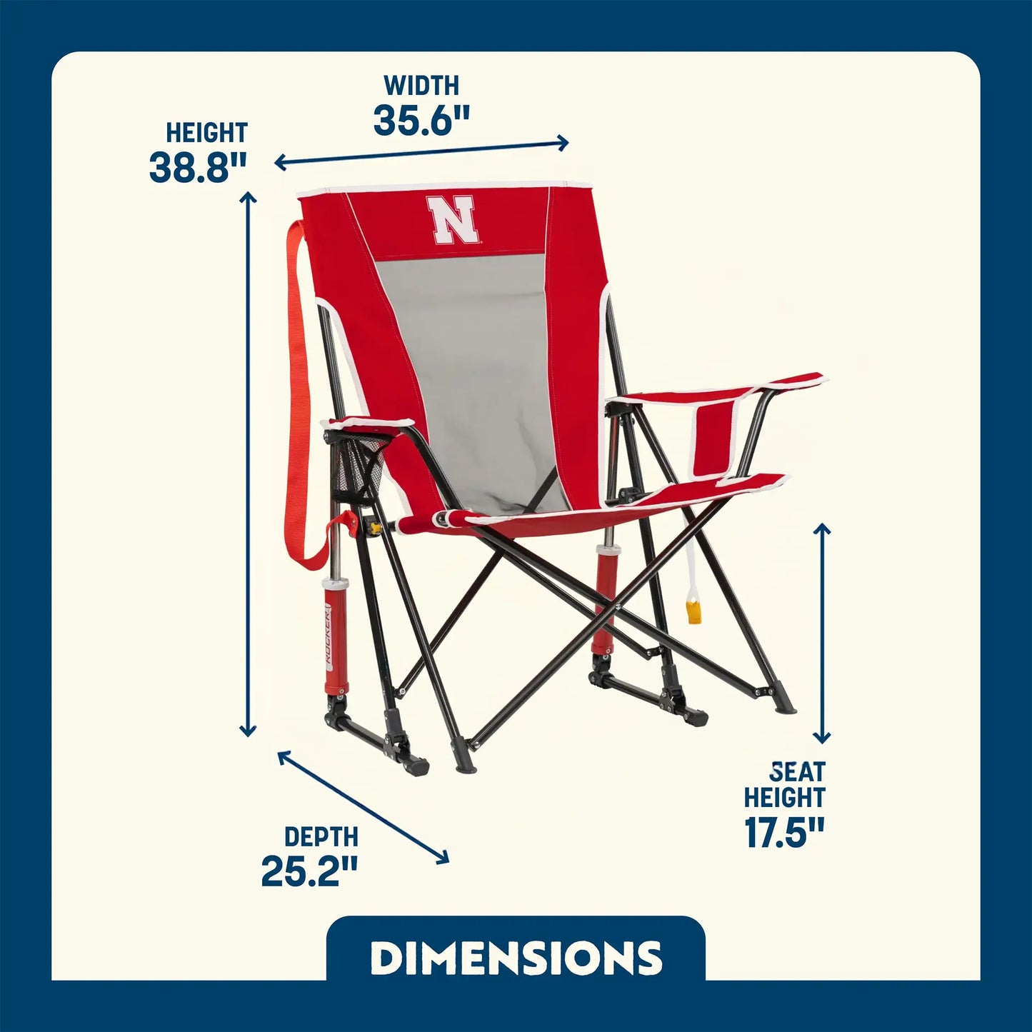 College Comfort Pro Rocker™ - Nebraska Cornhuskers - Game Day Comfort