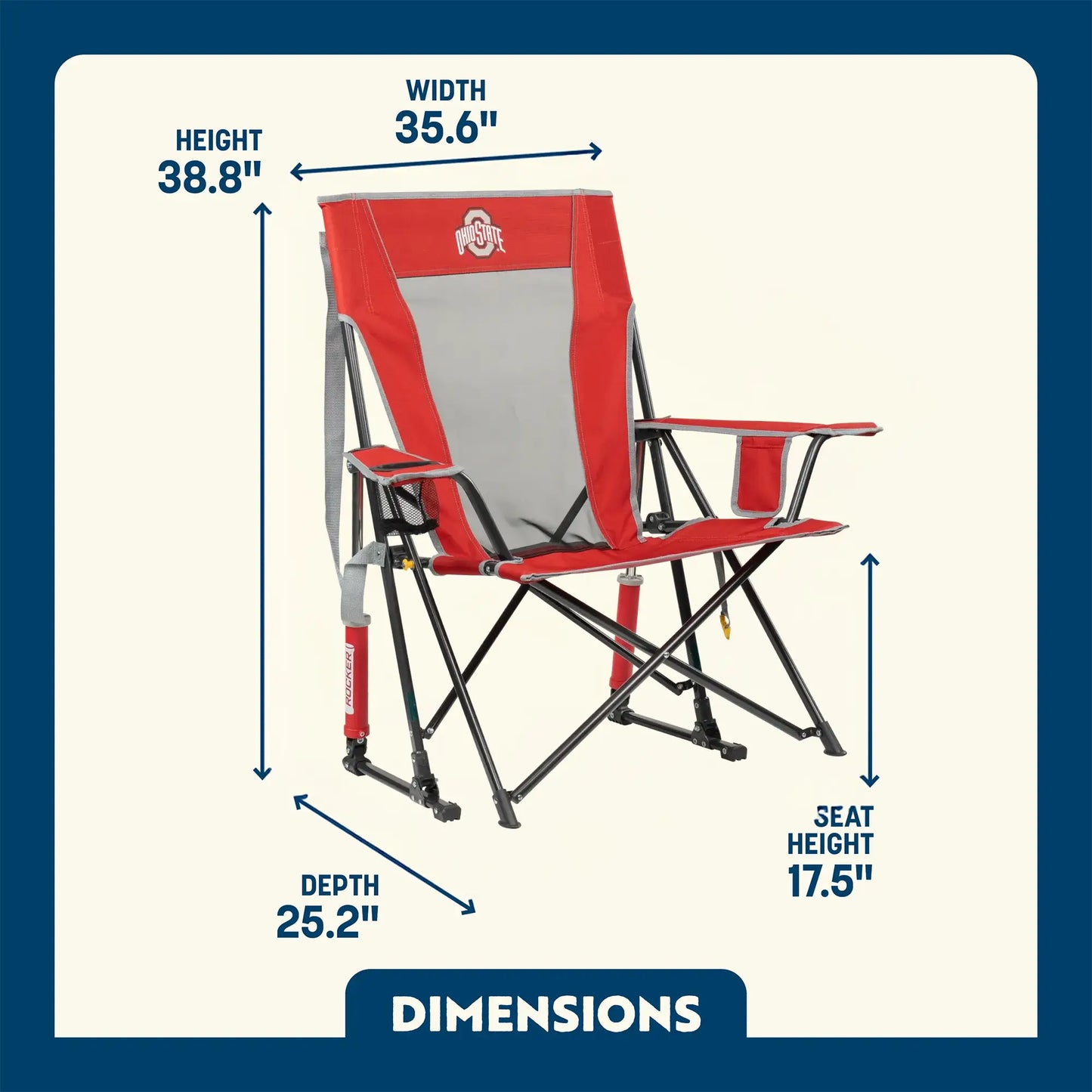College Comfort Pro Rocker™ - Ohio State Buckeyes - Team Spirit Ready