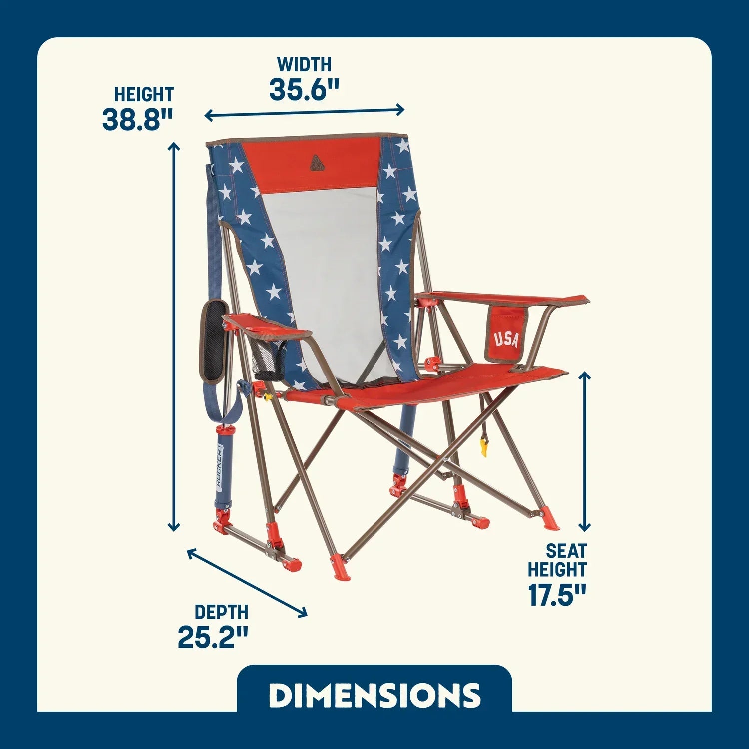 Comfort Pro Rocker™ - USA Anniversary Deluxe - Outdoor Celebration