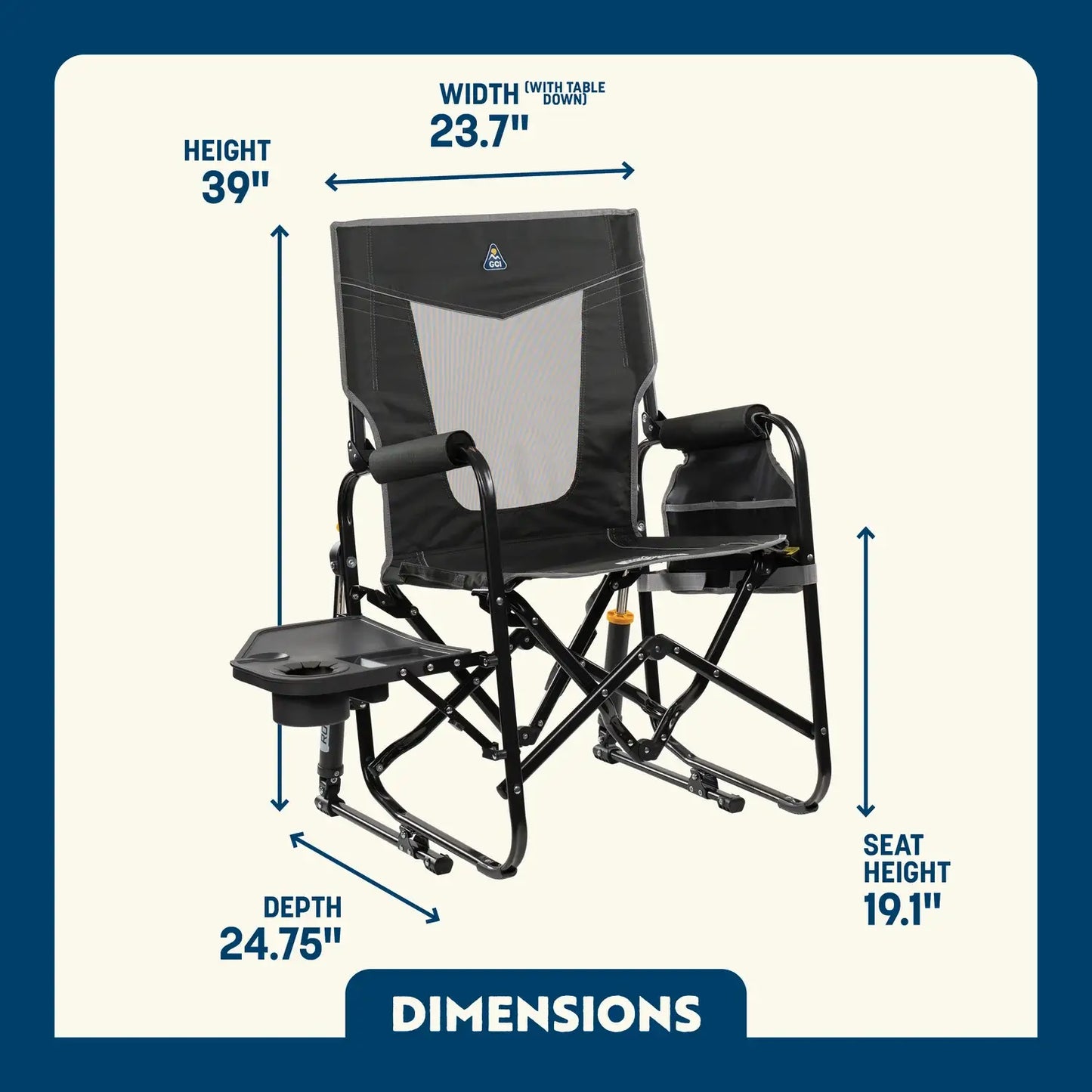 Stowaway Rocker™ with Side Table - Outdoor Style
