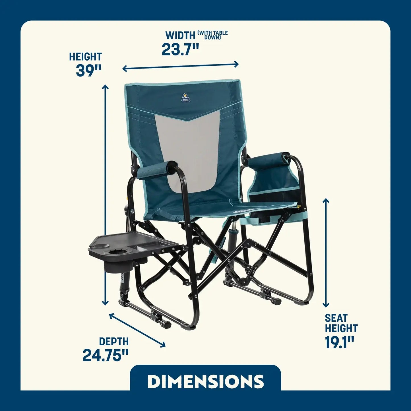 Stowaway Rocker™ with Side Table - Cookout Ready