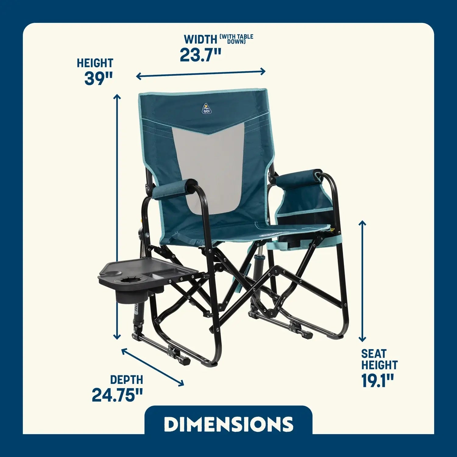Stowaway Rocker™ with Side Table - Outdoor Style