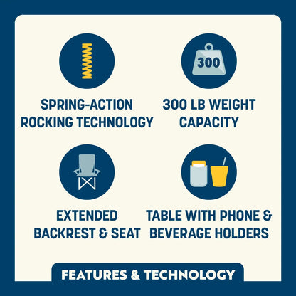 Stowaway Rocker™ with Side Table - Cookout Ready